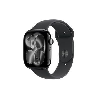 Imagem de Apple Watch Series 11 GPS+ Cellular 46mm Preto Brilhante Pulseira M/G Esportiva Preto