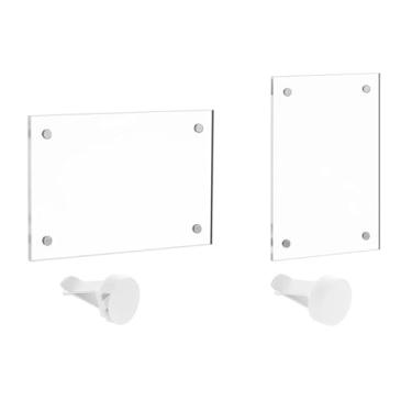 Imagem de DELORIGIN 4 conjuntos de porta-fotos de carro de acrílico transparente para ventilação de ar de carro, clipe magnético, clipe de foto, ornamento, suporte de foto, adequado para fotos tamanho carteira