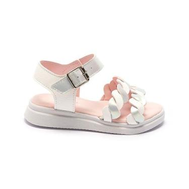 Imagem de Sandália Menina Infantil com Tiras Trançadas - Pequito, 22, Branco