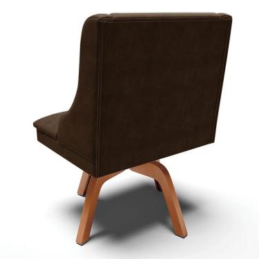 Imagem de Kit 10 Cadeiras Estofadas Giratória Para Sala De Jantar Lia Suede Marrom - Ibiza