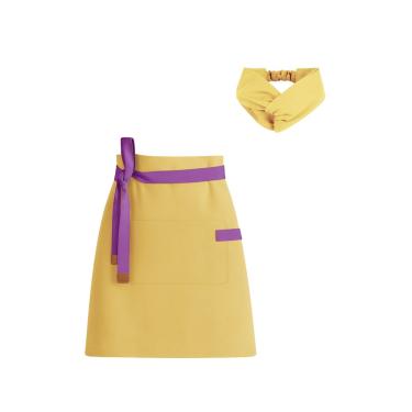 Imagem de Avental Cintura Faixa de Cabelo Amarelo Roxo Sorveteria Açai