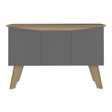 Imagem de Buffet Aparador 3 Portas Bordas Invertidas Pinho e Arly - MILANI MOVEL