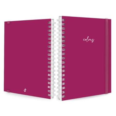 Imagem de Caderno Capa Dura Colegial 96 Folhas Espiral para Anotações Tipo Caderneta Caderno A5 Estilo Caderno de Anotações Alternativa ao Caderno 96 Folhas Capa Dura Não Acompanha Caneta (Pink,12 Matérias (240 folhas))