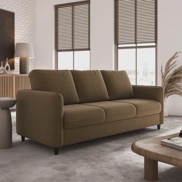 Imagem de Sofá 3 Lugares em Veludo Orquídea Cabecasa Madeiramadeira