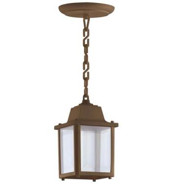 Imagem de Pendente Luminária Marrom de Teto 37cm Colonial Vintage Externo Intern