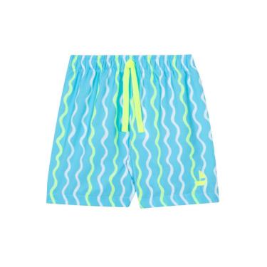 Imagem de Bermuda Infantil Menino Listras Azul Claro Nini & Bambini-Masculino