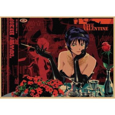 Imagem de Pôster Cowboy Bebop Faye Valentine com arte de parede retrô 29,7x42cm
