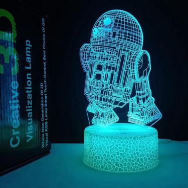 Imagem de Luz noturna R2D2 Rockets 3D com mudança de cor LED para crianças - yiw