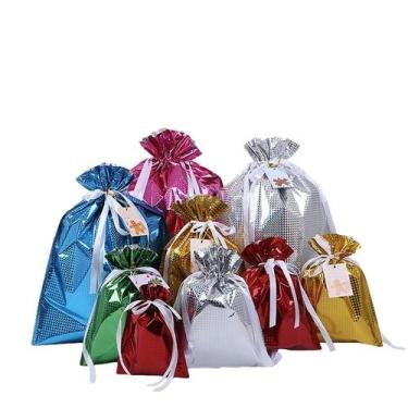Imagem de Conjunto de sacolas de presente, folha de alumínio a laser de Natal, 8