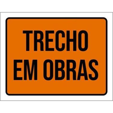 Imagem de Kit 5 Placas De Sinalização - Trecho Em Obras - Sinalizo