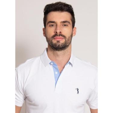 Imagem de Camisa Polo Branca Lisa Aleatory-Masculino