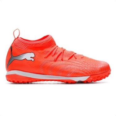 Imagem de Chuteira Society Puma Future 9 Match TT Jr, Coral, Prata, 35