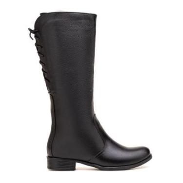 Imagem de Bota Over Cano Alto Feminina Ranster em Couro Preta-Feminino