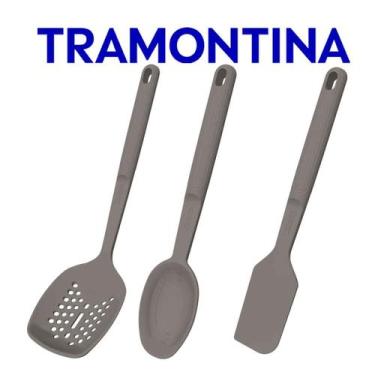 Imagem de Jogo De Utensílios Tramontina Softta Em Silicone 3 Peças  Escumadeira 