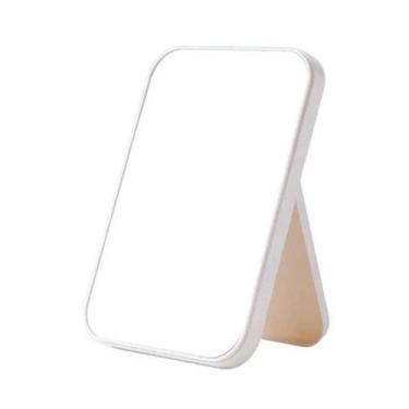 Imagem de Espelho maquiagem mesa dobrável portátil facial retangular Cor:Branco 