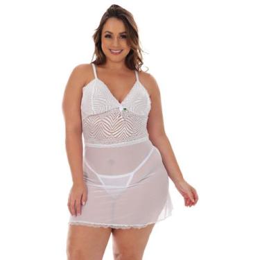 Imagem de Camisola Plus Size Tule Lingerie Com Calcinha - Aunika Moda Intima Lin