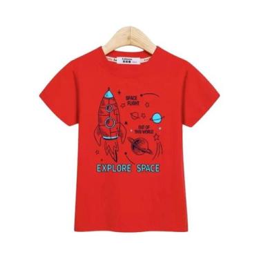 Imagem de Camiseta De Verão Para Meninos, Camiseta Com Desenho De Nave Espacial,