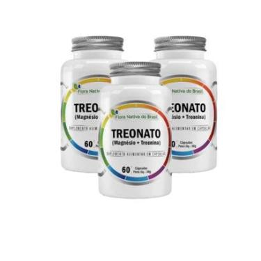 Imagem de Kit 3 Magnésio Treonato Magnésio+Treonina 3x60 caps Flora Nativa-Unissex
