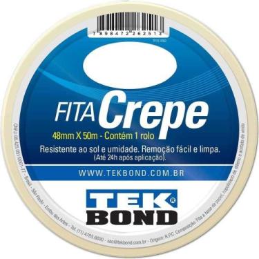 Imagem de Fita Crepe, 48 Mm X 50 M, Creme, Uso Geral, 211110485000 Tekbond Osten
