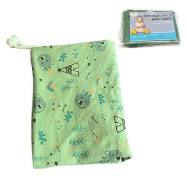 Imagem de Saco Impermeável Roupa Suja Umida Urso Verde Bebê Infantil - Minha Est
