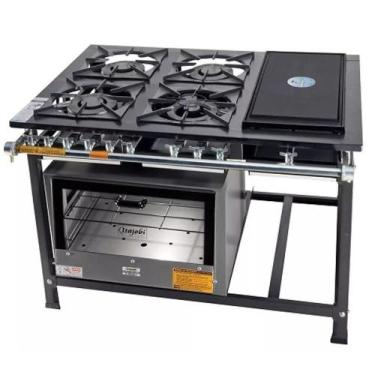 Imagem de Fogão Industrial Tradicional 30x30 4 Bocas Chapa Com Forno Itajobi Fog