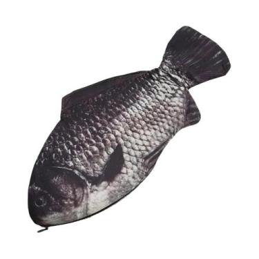 Imagem de Estojo De Lápis Em Forma De Peixe Realista Com Zíper, Bolsa De Maquiag