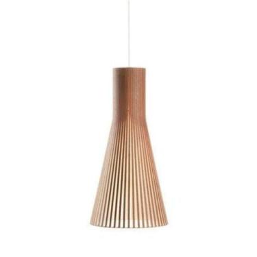 Imagem de Luminária Teto Tipo Pendente Funil Mdf - Completa Cor: Mdf Cru - LENOB