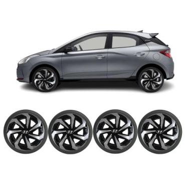 Imagem de Jogo 4 Calotas Spider Aro 15 Prata/preto Hyundai Hb20 - ELITTE MOTORS
