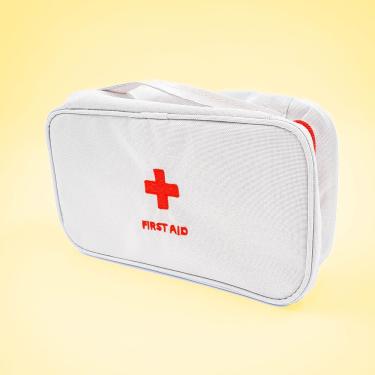 Imagem de Primeiros Socorros Bolsa Organizador Emergencia Porta Medicamentos Cinza