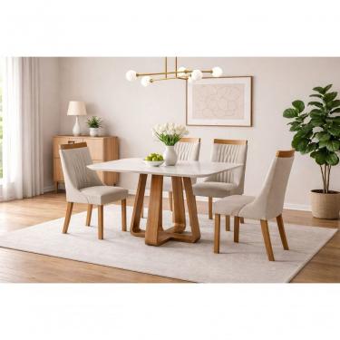Imagem de Sala De Jantar 4 Cadeiras 1,20 X80 - Bromélia - Domus Móveis