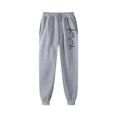 Imagem de Calças De Moletom Femininas De Alta Qualidade, Moda Casual Harajuku, R