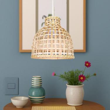Imagem de 5 Pendente Boho Fibra Natural Em Bambu Cabeceira Nat52 - Acende a Luz