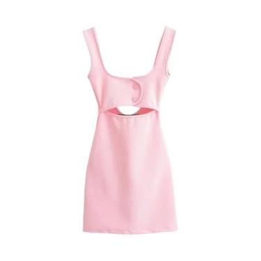 Imagem de Vestido Feminino Sem Mangas Com Recortes, Vestido De Verão Para Festa 