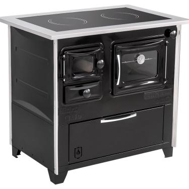 Imagem de Fogão a Lenha 4 Bocas Hidro Industrial Prime Vitro N2 Lado Direito com Forno 42L Preto...