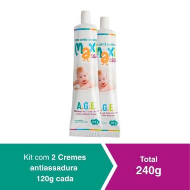 Imagem de kit 2 Creme Pomada Antiassadura Vit A.G.E 240g  Maxi Baby 