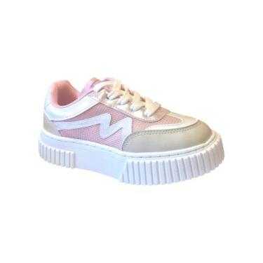 Imagem de Tênis Menina Mini Sua Cia Napa Rosa/Off-White 9167.52201T Tamanho:29Co