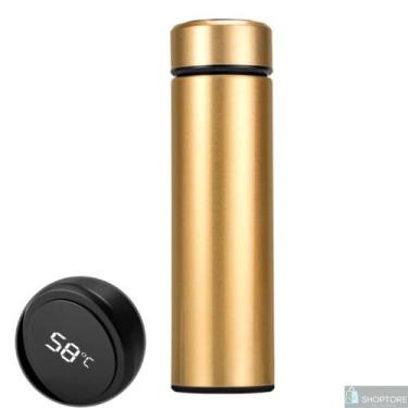 Imagem de Garrafa de água de aço inoxidável com visor de temperatura de 500 ml -