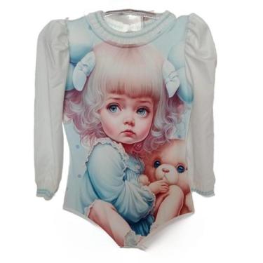 Imagem de Body Manga Longa Manga C/Punho Decote em Tricô Menina Azul - Yoyo, 6, 