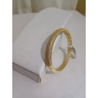 Imagem de Bracelete cravejado com micro zirconia  - Versatil semi-joias 