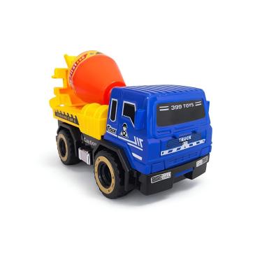 Imagem de Brinquedo Mini Caminhão Betoneira com Tambor Giratório Braço Articulado Veículo de Construção Azul Draik