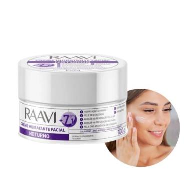 Imagem de Creme Hidratante Facial Noturno Raavi Revitaliza Pele 7 em 1 100g