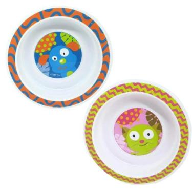 Imagem de Prato Raso com Ventosa Infantil Chica e Doguito Multikids - Multilaser