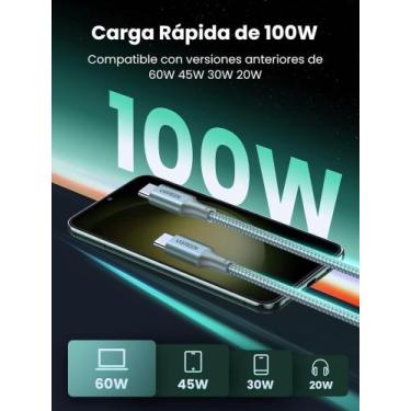 Imagem de Cabo UGREEN USB-C PD 100W 5A/20V (2 metros) Tipo c compatível Galaxy S
