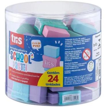 Imagem de Borracha Colorida TRIS School Pastel Sortidas com Capa Plástica - Disp