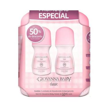 Imagem de Kit Desodorante Roll-on Rosa 48h Infantil Giovanna Baby 2 x 50ml