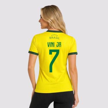 Imagem de Camisa Brasil Canarinho Feminina 7 Vini Jr - Balboa, M