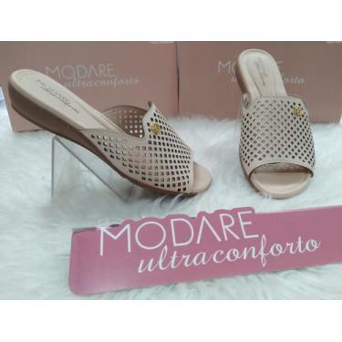 Imagem de Tamanco Modare Anabela Slide Tela Floather- 7127.258, Creme, 38