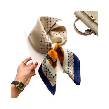 Imagem de Lenço Feminino De Cetim De Seda Macio Com Estampa De Cavalo, Lenço Qua