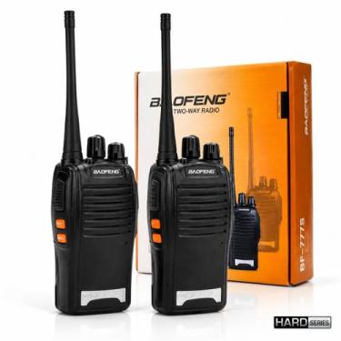 Imagem de Kit 2 Rádio Comunicador Walk Talk HT UHF 16 Canais Baofeng Longo Alcan