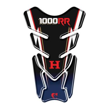 Imagem de Protetor de Tanque Resinado Compatível Honda CBR 1000RR Preto PVC 3D 20x12cm Teu Adesivo